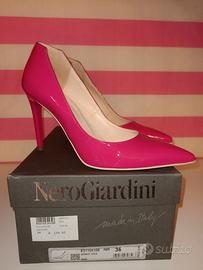 Scarpe Décolleté Vernice Fuxia Nero Giardini