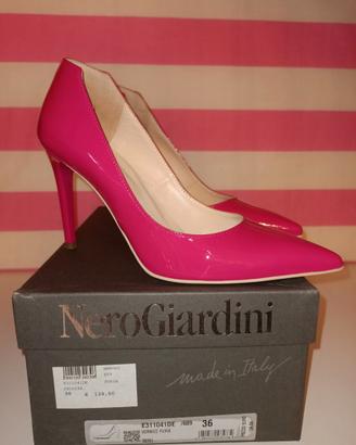 Scarpe Décolleté Vernice Fuxia Nero Giardini