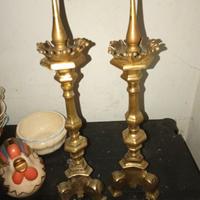 candelabri Ottocento in ottone da altare