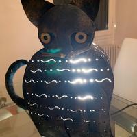 Lampada Gatto in ferro battuto da terra o tavolo