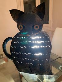 Lampada Gatto in ferro battuto da terra o tavolo