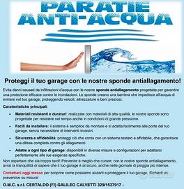 SPONDA PARATIA ANTI ALLAGAMENTO ANTI ACQUA GARAGE