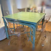 Tavolo allunganile rattan vintage