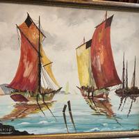 Dipinto a Olio Malmesi P. - Barche ormeggiate - 49