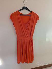 Abito Twinset Milano Corallo Wrap Dress+sottoveste