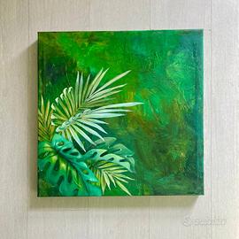 Quadro moderno con foglie giungla