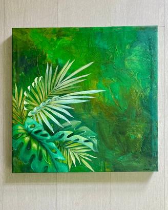 Quadro moderno con foglie giungla