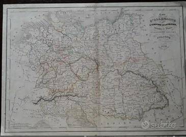 Carta geografica dei primi dell'Ottocento 