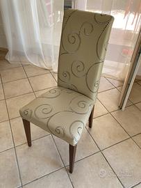 Sedie ecopelle beige e legno