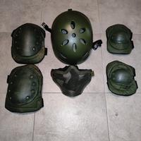softair militare caschetto mascherina ginocchiere