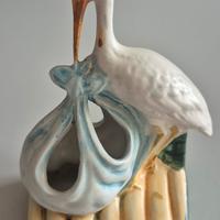 Soprammobile Cicogna Vintage in Ceramica