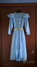 Vestito carnevale principessa azzurro 8/10 anni