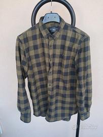 Camicia flanella scacchi verde e nero Alcott Tg S