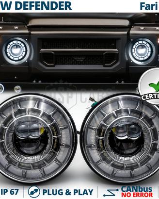 Fari LED per New Defender 07-16 OMOLOGATI Angel