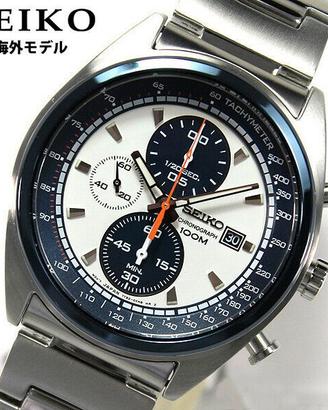 Seiko Cronografo “Panda blu” SNDF87P1 bianco 43mm