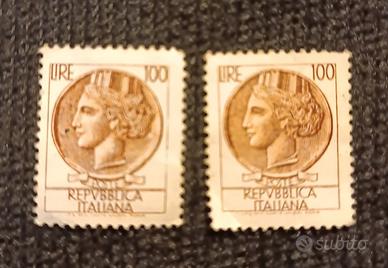 "Rari Francobolli 100 Lire Siracusana"