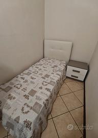 Letto contenitore singolo bianco + comodino 