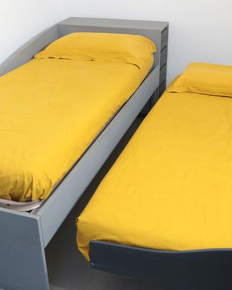 letto doppio estraibile con cassettiera