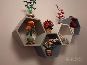 Mensole esagonali da parete portaoggetti o lego