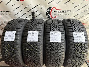 4 PNEUMATICI 205/55 R16 KUMHO INVERNALI 90%