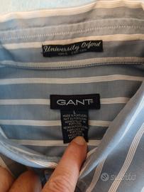 camicia uomo a righe bianche e azzurre