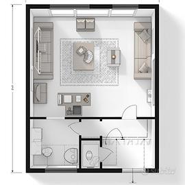 Monolocale con balcone a 500 euro TUTTO INCLUSO