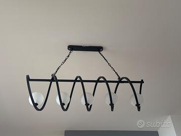 Lampadario 5 luci metallo nero