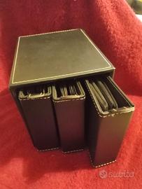 raccoglitore porta CD in pelle nera 