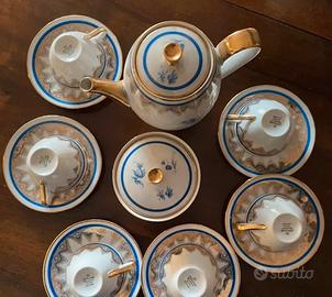 Servizio caffè porcellana e oro zecchino x 6