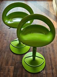 2 sgabelli telescopici estensibili verdi cucina