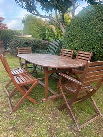 Tavolo con sei sedie da giardino