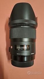 Obbiettivo Sigma  35mm f 1.4 ART attacco canon