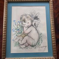 Quadro Angioletto Putto Amorino Adelina Zandrino