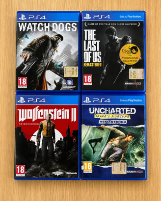 4 giochi PS4 - singoli o in blocco