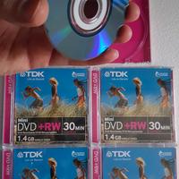 Mini DVD+RW TDK riscrivibili da 1,4 GB