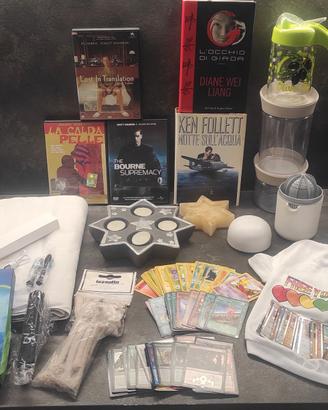Lotto di film, libri, oggetti cucina magic pokemon