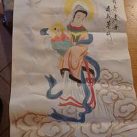 Dipinto cinese con Madonna e bambino