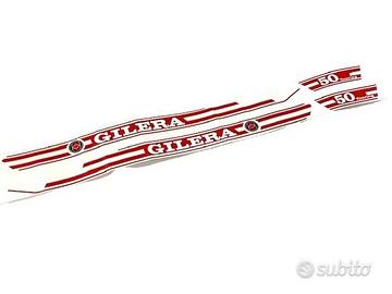 adesivi gilera 50 touring aufkleber rosso -bianco