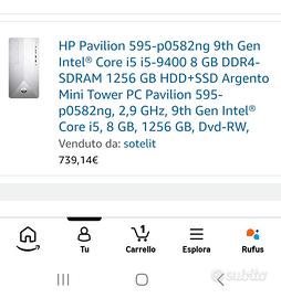 Pc desktop HP con processore  I5 usato