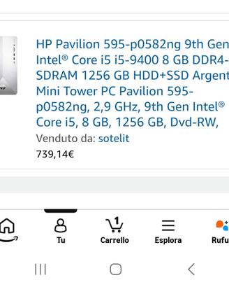 Pc desktop HP con processore  I5 usato