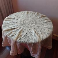 Tovaglia tonda cotone ad uncinetto 