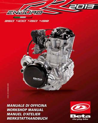 Manuale di officina  Beta  RR 350 400 450 498 2013