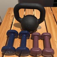 Pesi da allenamento: 2×2 kg, 2×1,5 kg, 1×12 kg