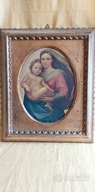 MADONNA CON BAMBINO stampa, cornice oro