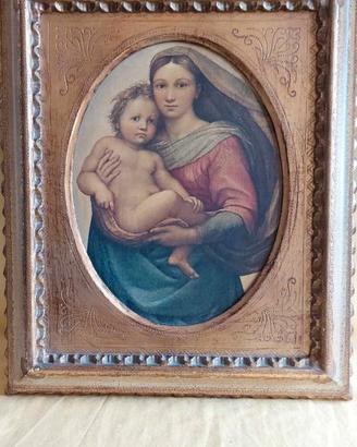 MADONNA CON BAMBINO stampa, cornice oro