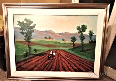 Prospettiva Olio su Tela_ Scena rurale