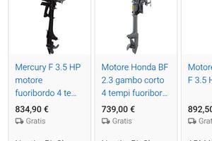 motore marino 3 cavalli e mezzo Mercury