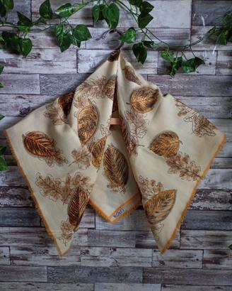 FOULARD VINTAGE CREAZIONI BYRON CICOGNA FOLIAGE