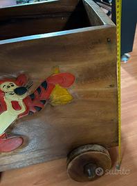 Carretto porta giochi in legno