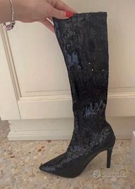 Stivali Quanticlo eleganti neri paillettes